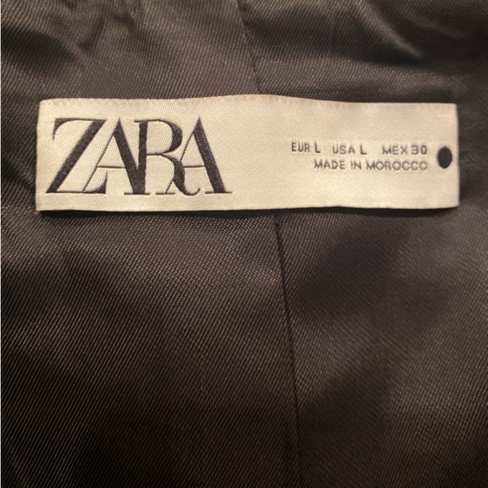 Zara Black Cropped Tuxedo Blazer Large - Picture 6 of 6